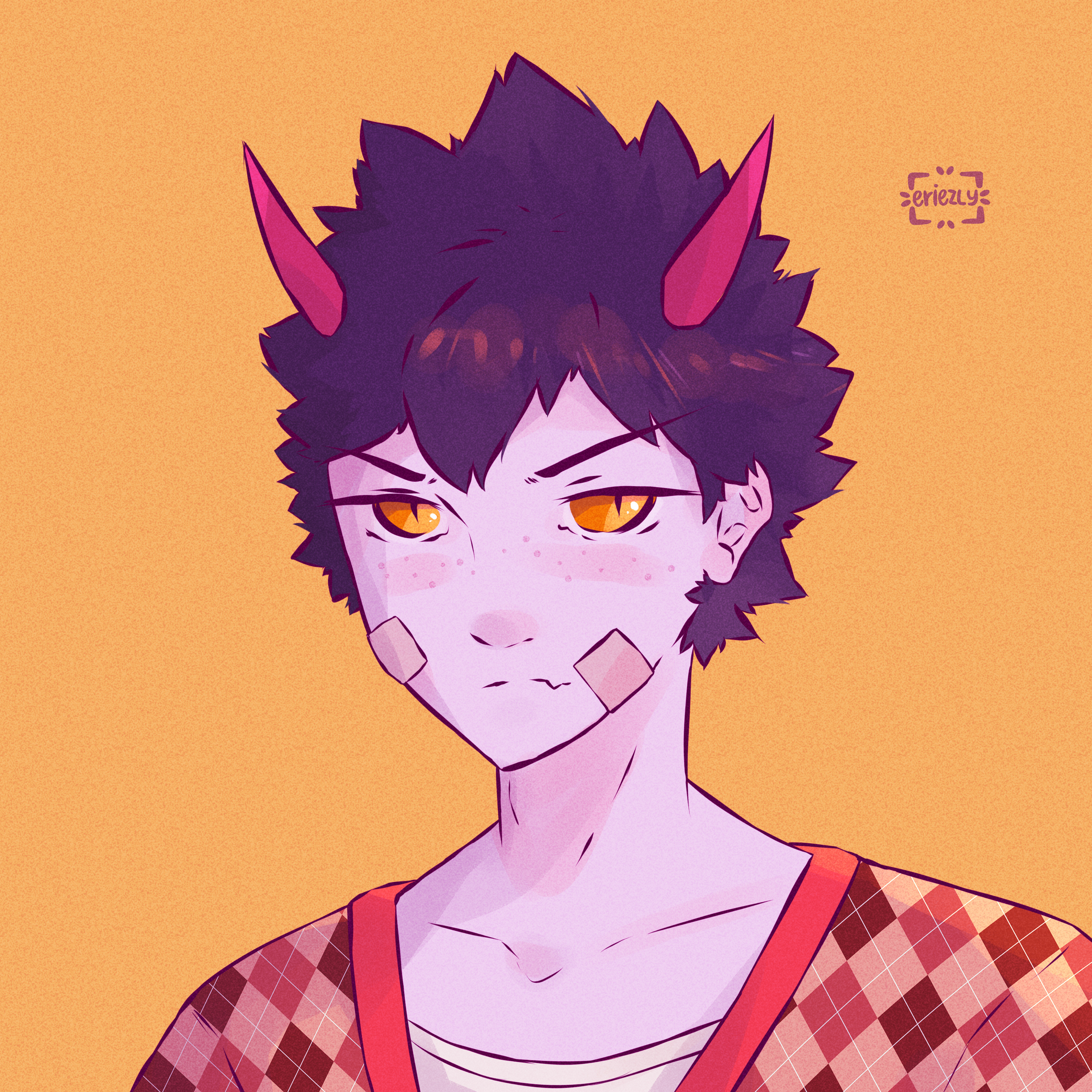 dibujo chico demonio por eriezly