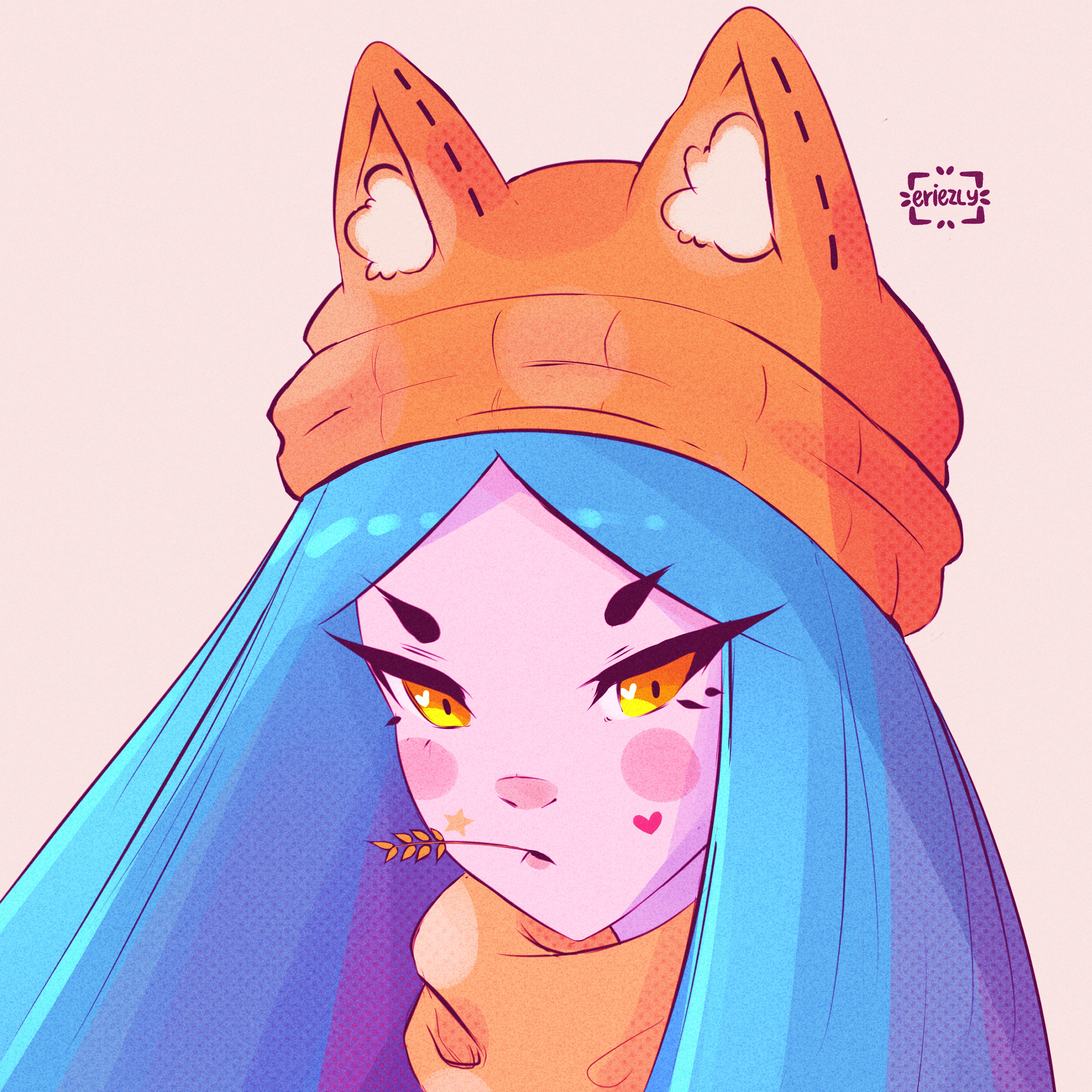 dibujo chica con gorro por eriezly
