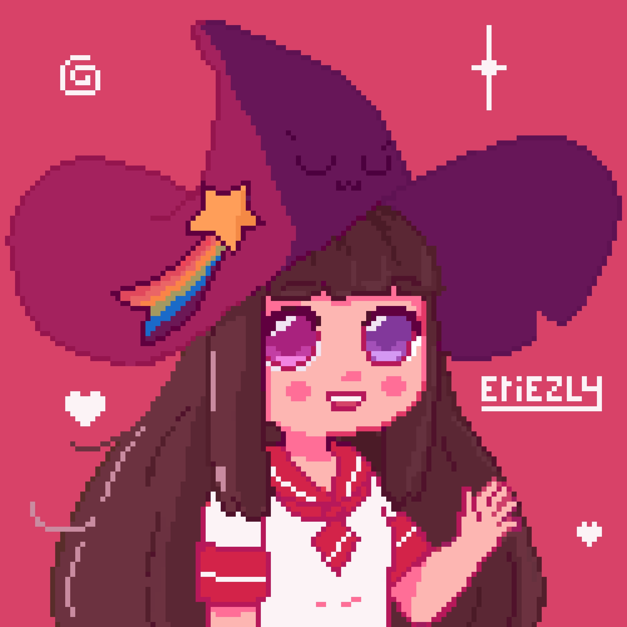 dibujo pixelart de Amai por eriezly (oc de Amai)