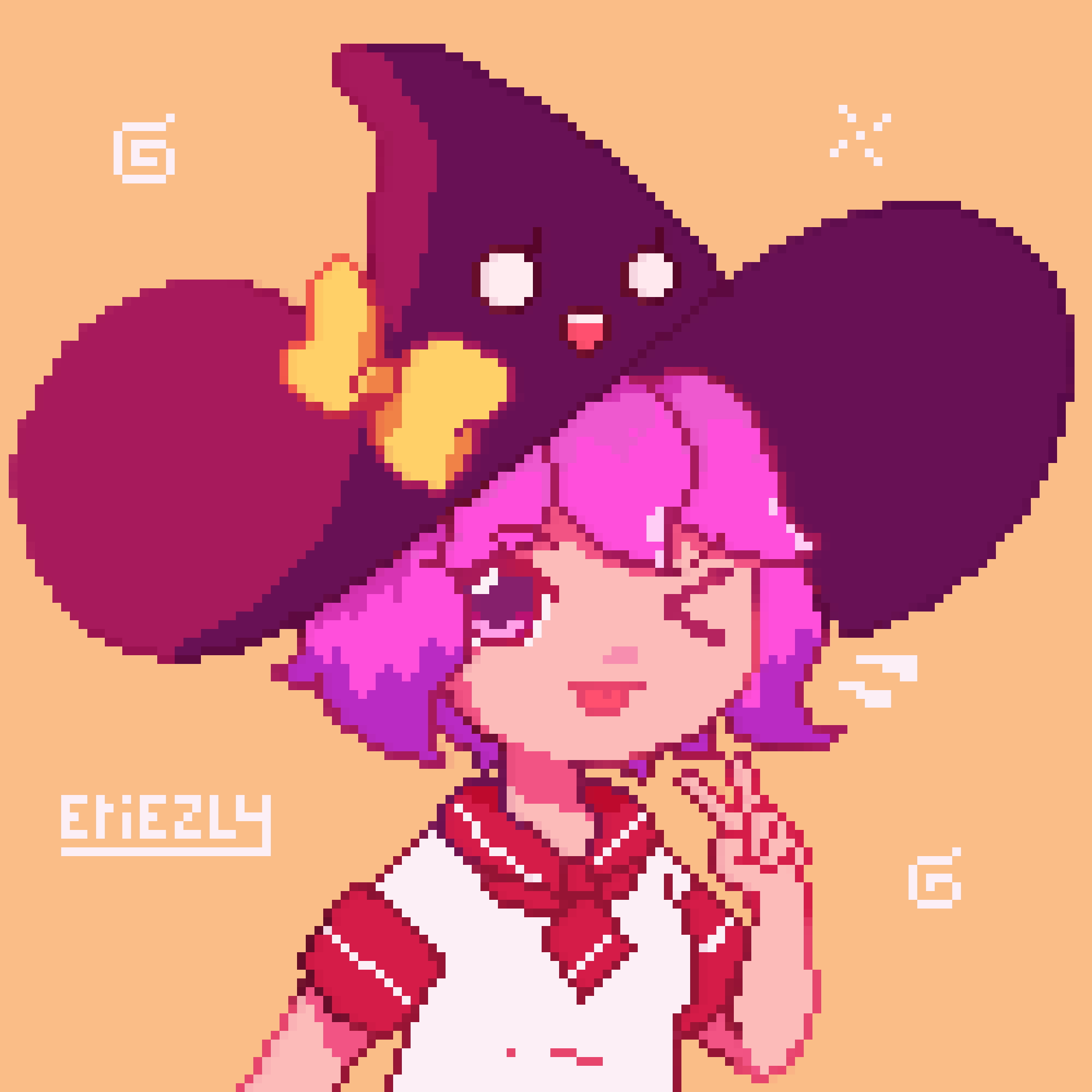 dibujo pixelart de Rutsui por eriezly (oc de Rutsui)
