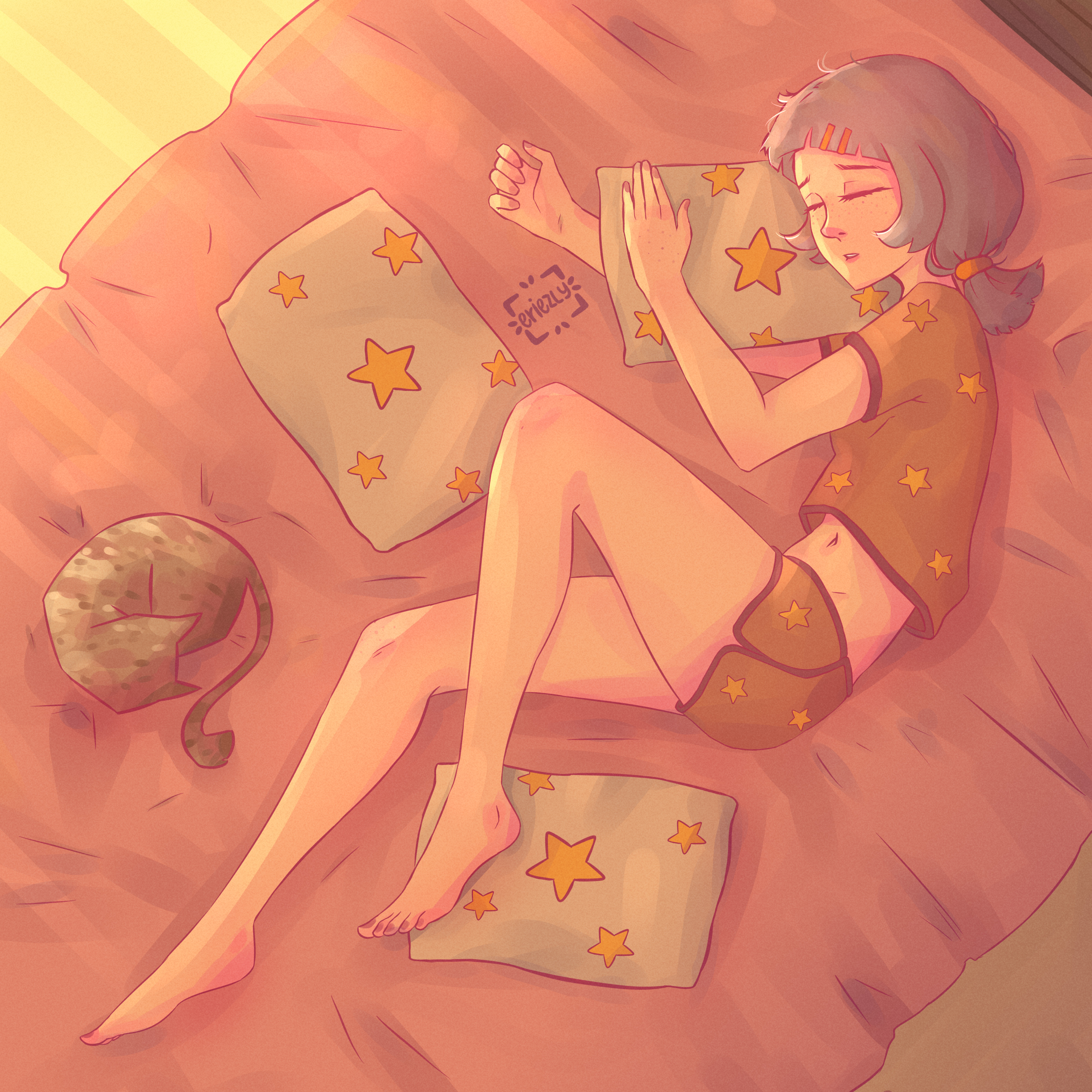 dibujo chica durmiendo por eriezly